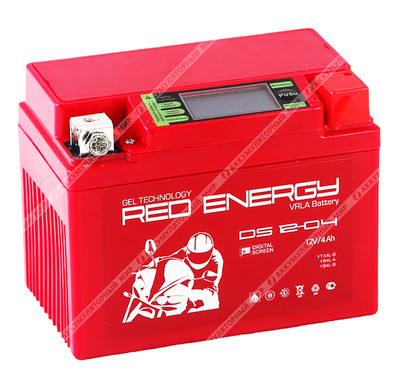 Аккумулятор RED ENERGY DS 12-04 GEL 4 Ач о.п. (YTX4L-BS)