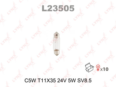 Лампа накаливания C5W 24V SV8.5 T11X35 LYNXauto L23505
