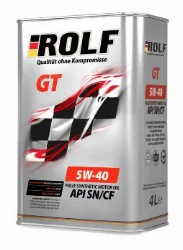 Масло моторное 5w40 Rolf GT SN/CF синтетическое 4л Фото 1