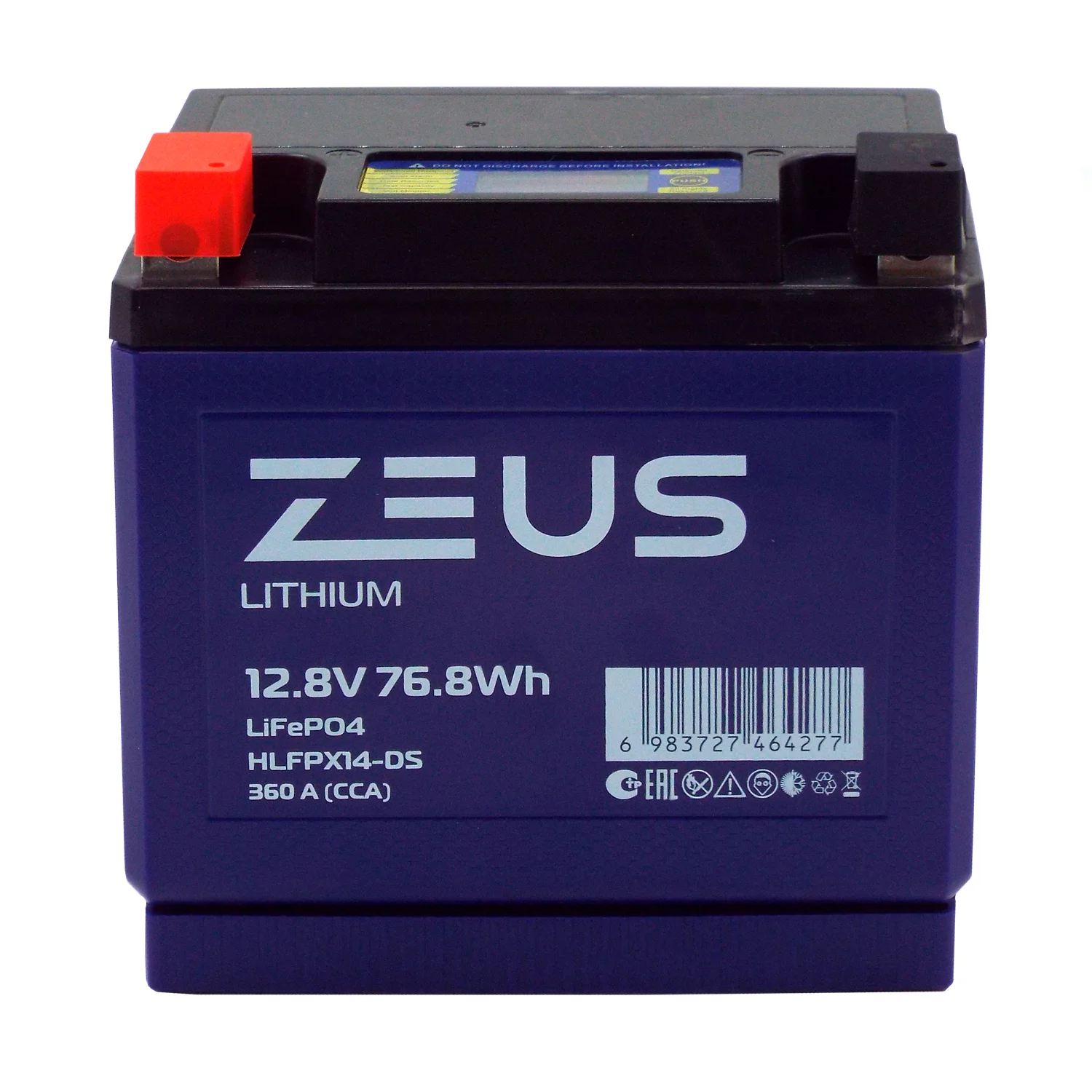 Аккумулятор ZEUS LITHIUM HLFPX14-DS 76.8Wh 6 Ач п.п. (тип YTX14-BS) Фото 1