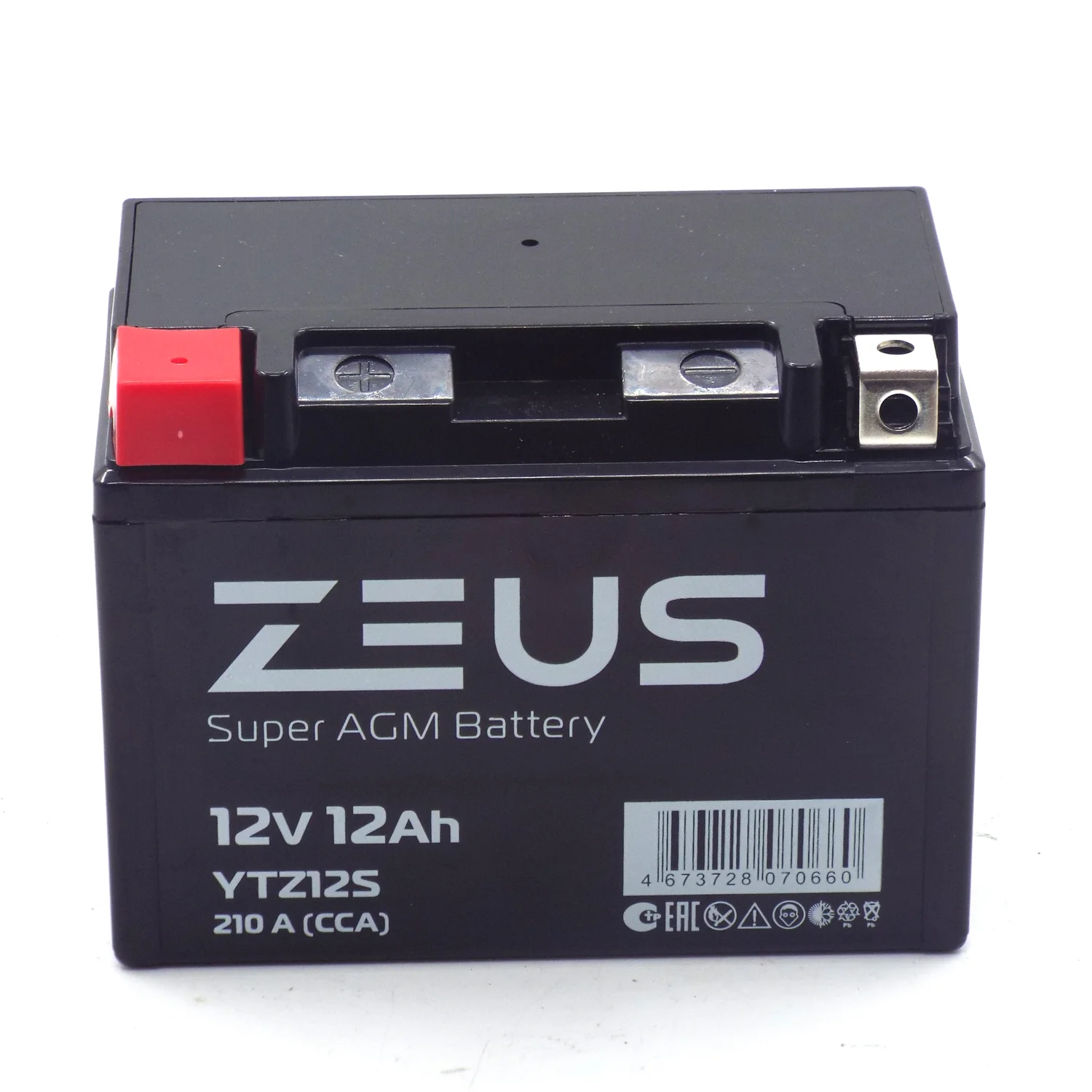 Аккумулятор ZEUS SUPER AGM 12 Ач п.п. (YTZ12S) Фото 1