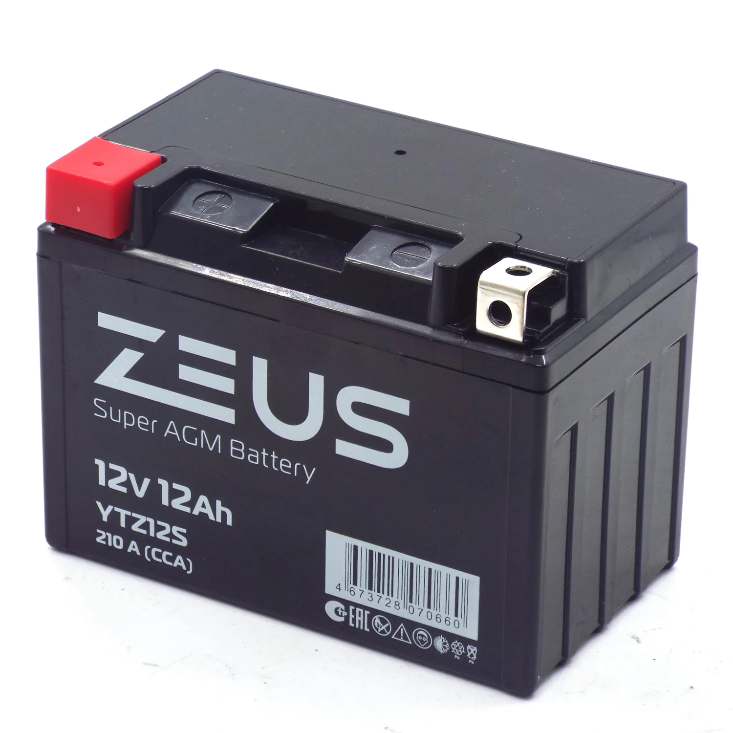 Аккумулятор ZEUS SUPER AGM 12 Ач п.п. (YTZ12S) Фото 1