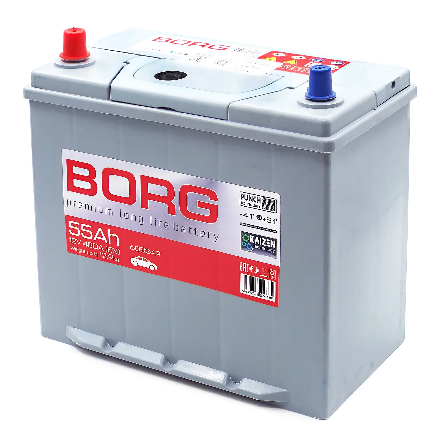 Аккумулятор BORG Premium Asia 60B24R 55 Ач п.п. Фото 1