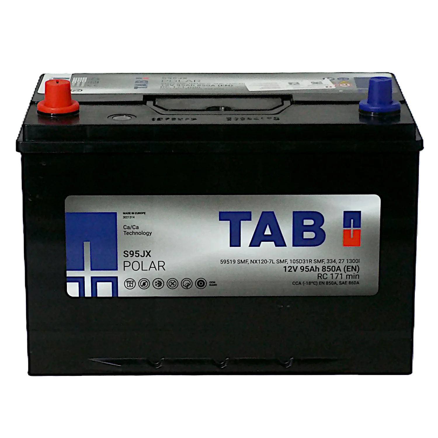 Аккумулятор TAB Роlar S95JX Asia 95 Ач п.п. Фото 1