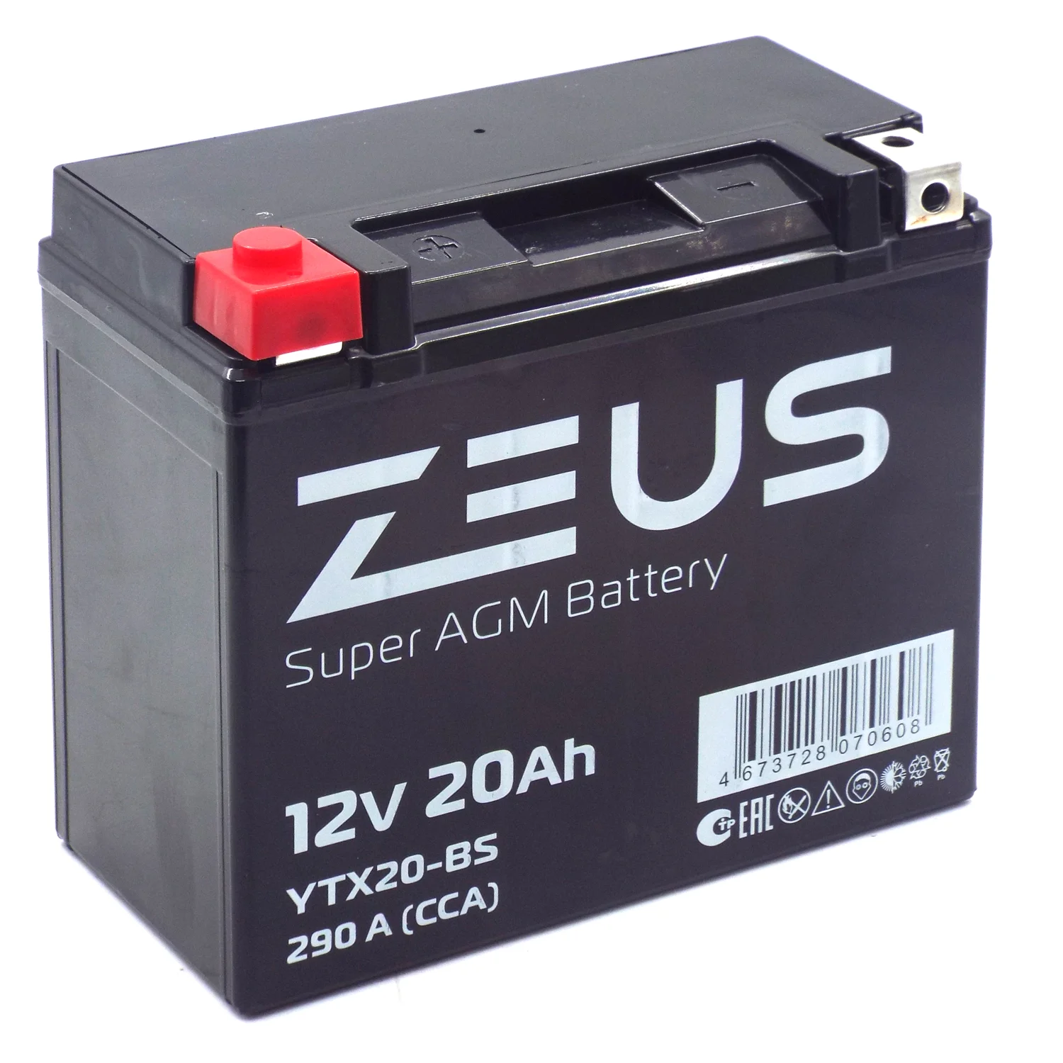 Аккумулятор ZEUS SUPER AGM 20 Ач п.п. (YTX20-BS) СУПЕР ЦЕНА