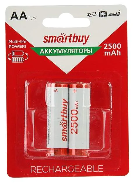 Аккумулятор Smartbuy AA R06 2500 mAh BL*2 Фото 1