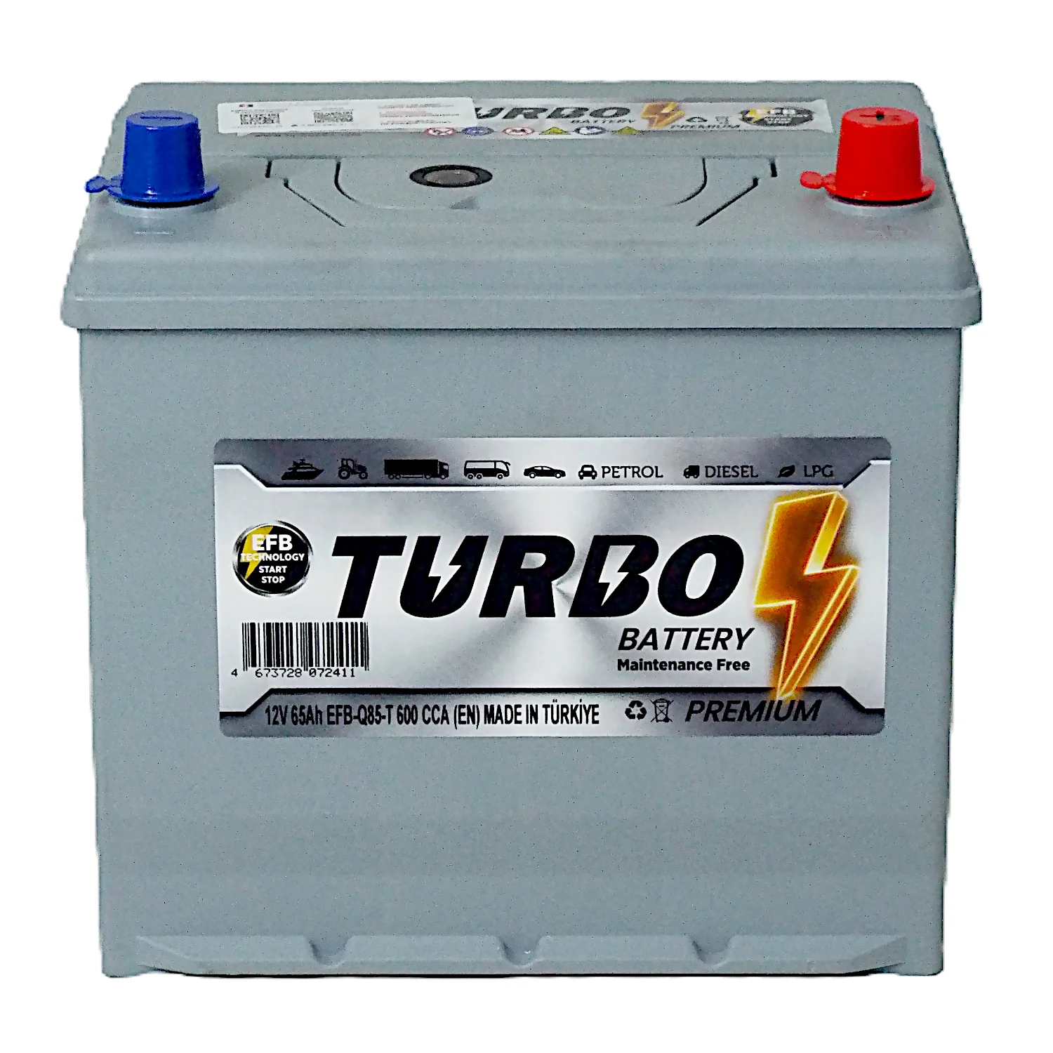 Аккумулятор TURBO EFB Q85 Asia 65 Ач о.п. Фото 1