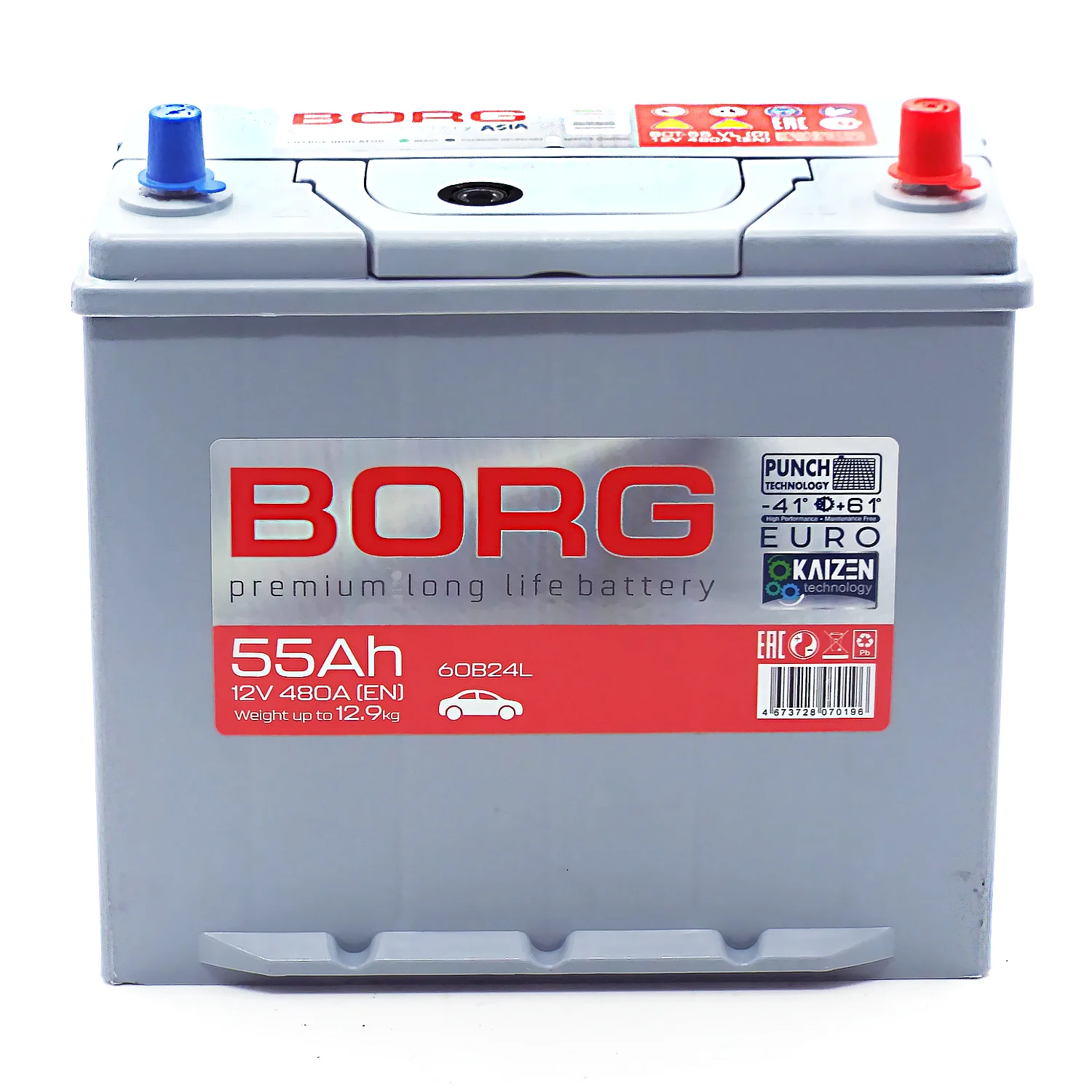 Аккумулятор BORG Premium Asia 60B24L 55 Ач о.п. Фото 1