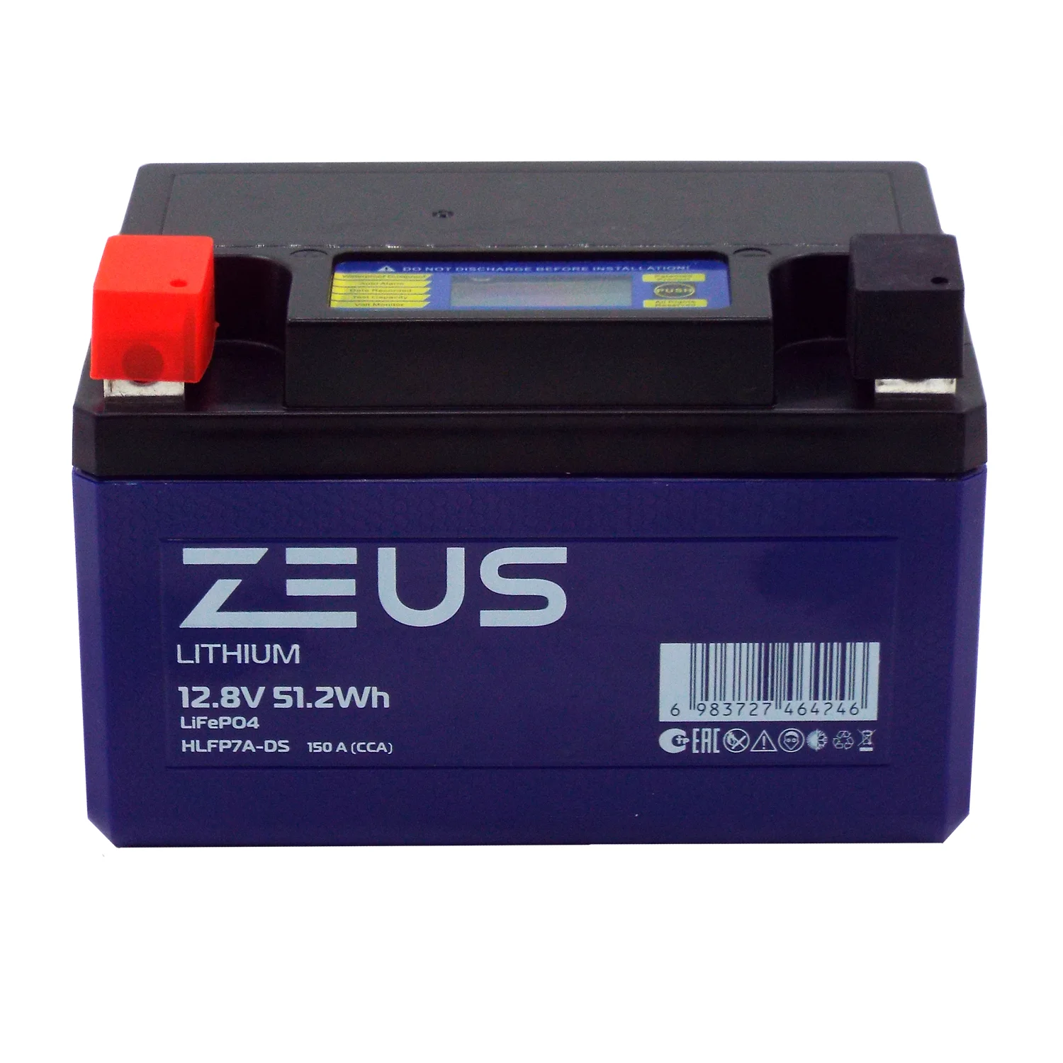 Аккумулятор ZEUS LITHIUM HLFP7A-DS 51.2Wh п.п. (тип YTX7A-BS) Фото 1