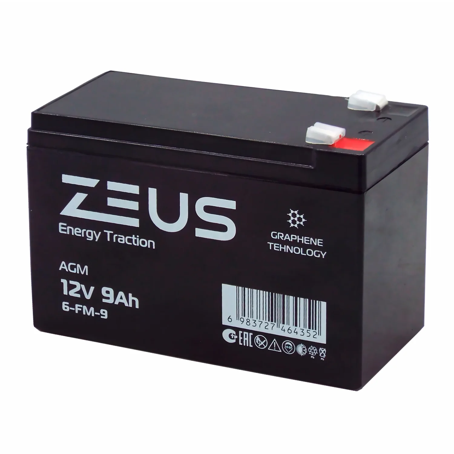Аккумулятор ZEUS 6-FM-9 (12V9Ah) тяговый Фото 1