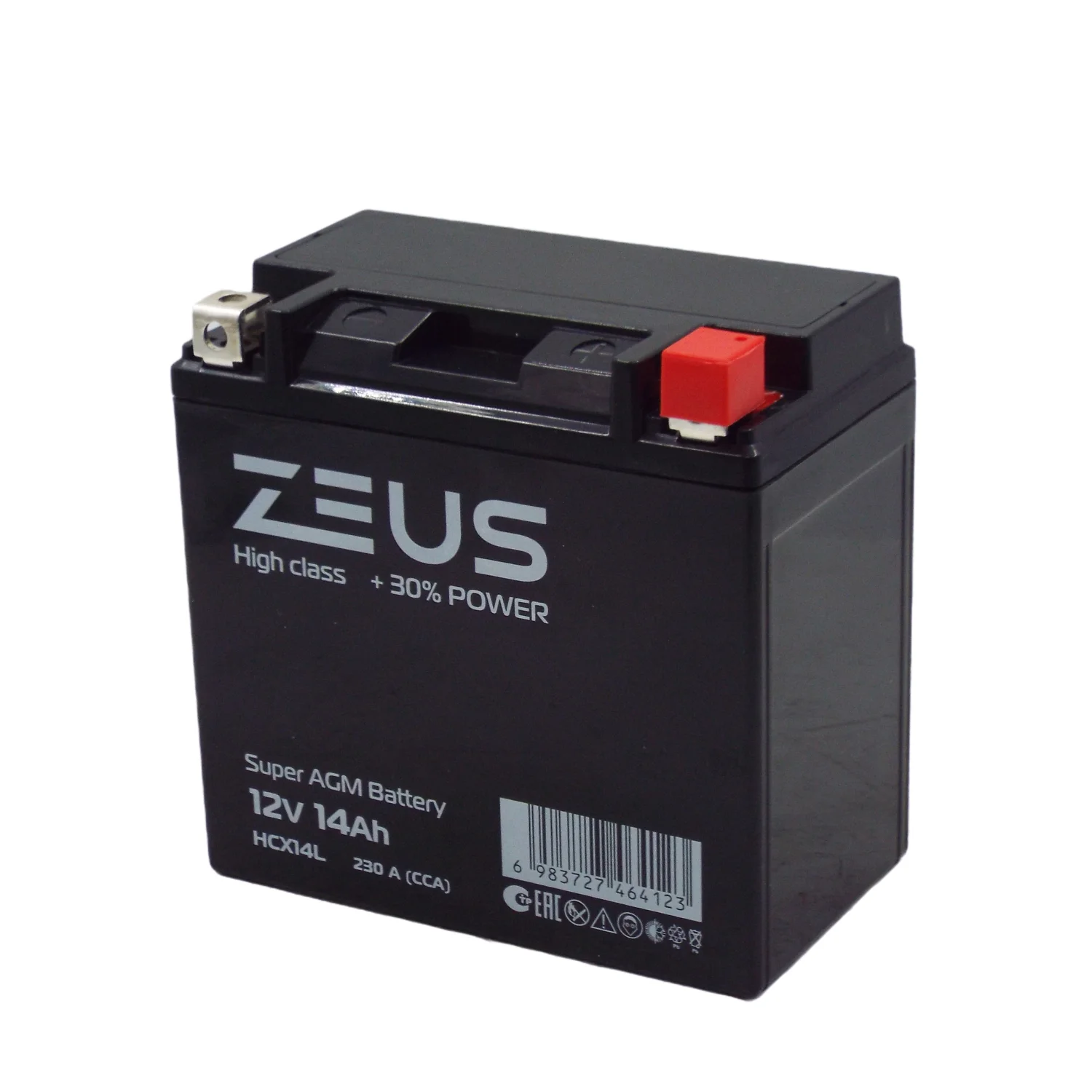 Аккумулятор ZEUS HIGH CLASS AGM 14 Ач о.п. (HCX14L) Фото 1