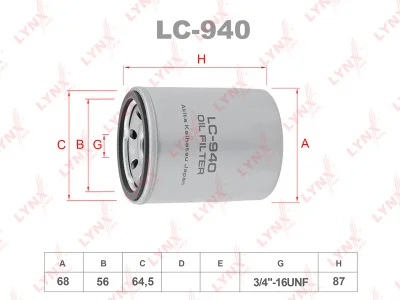 Фильтр масляный LYNX LC-940 (W610/1, GB-1145, SM106) SUZUKI Фото 1