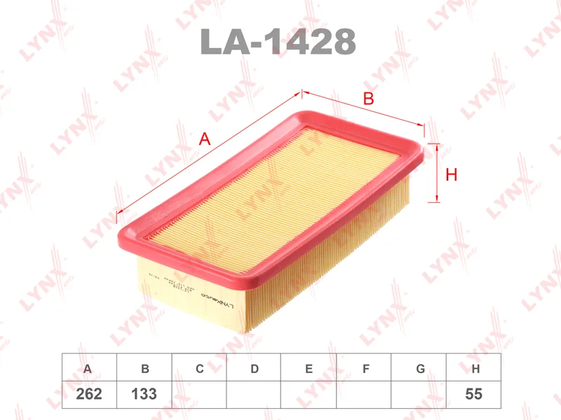 Фильтр воздушный LYNX LA-1428 (C2775, GB-929, SB2292) HYUNDAI / KIA Фото 1