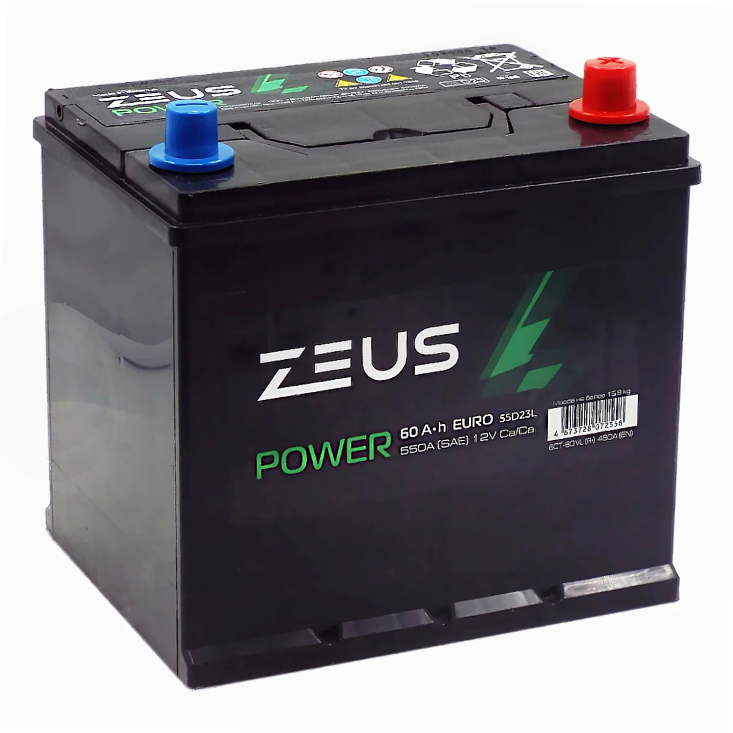 Аккумулятор ZEUS POWER Asia 55D23L 60 Ач о.п.