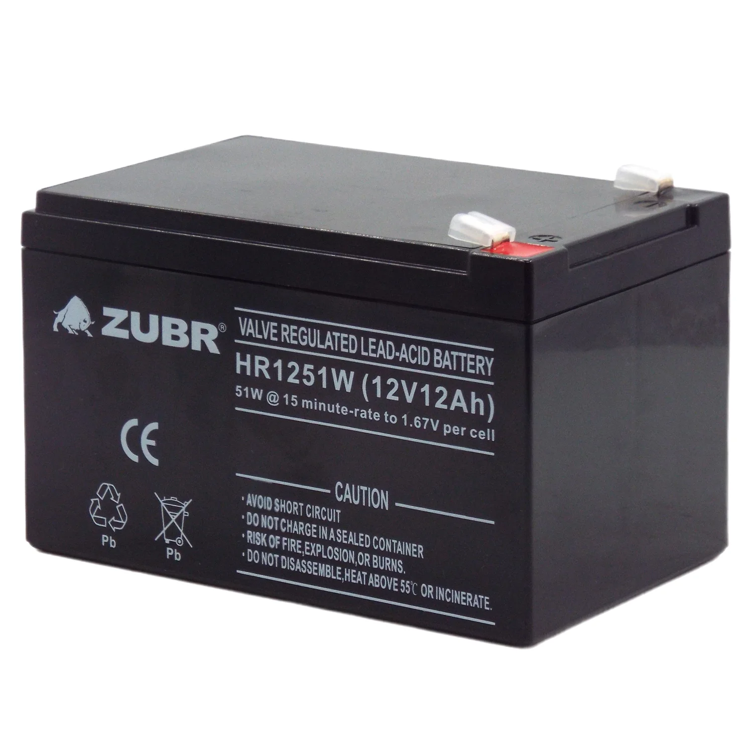 Аккумулятор ZUBR HR1251W (12V12Ah) универсальный Фото 1