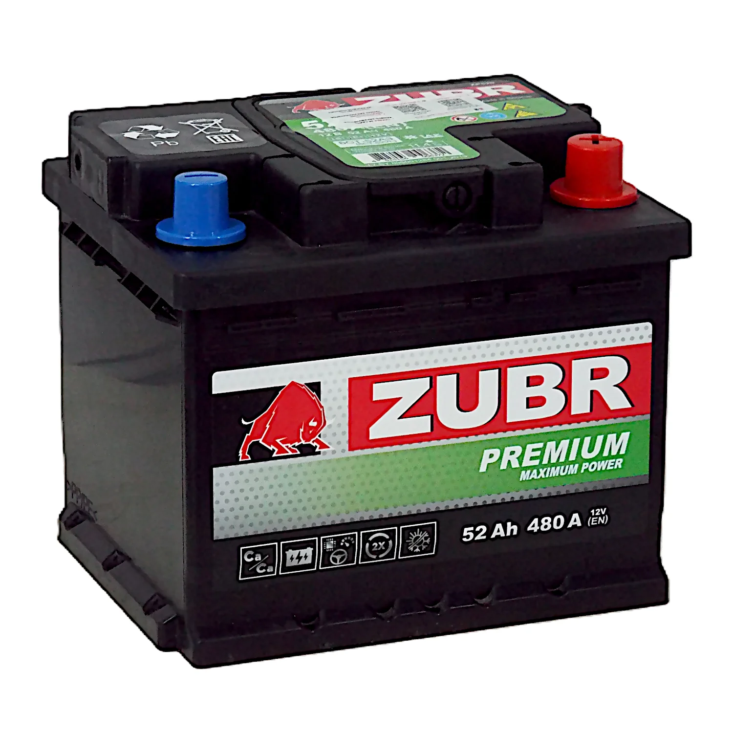 Аккумулятор ZUBR Premium LB 52 Ач о.п.