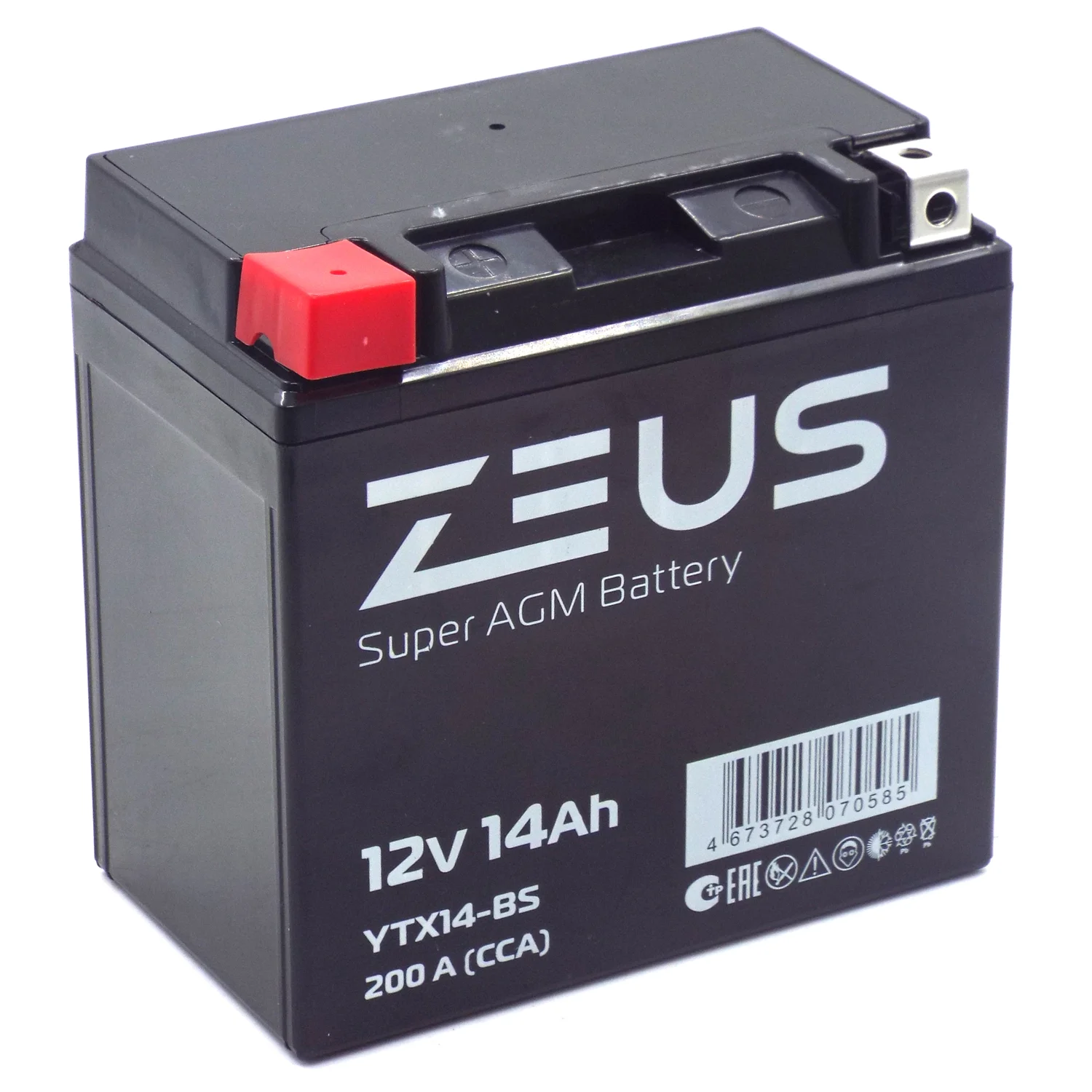 Аккумулятор ZEUS SUPER AGM 14 Ач п.п. (YTX14-BS)