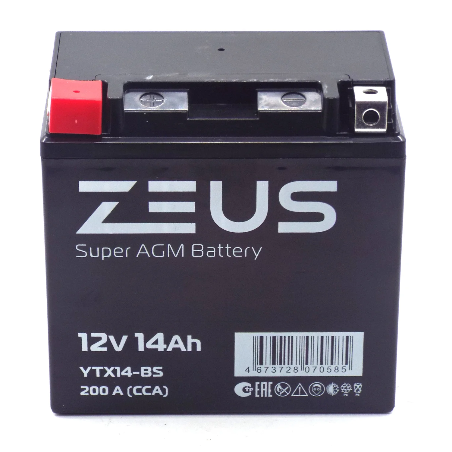 Аккумулятор ZEUS SUPER AGM 14 Ач п.п. (YTX14-BS) Фото 1