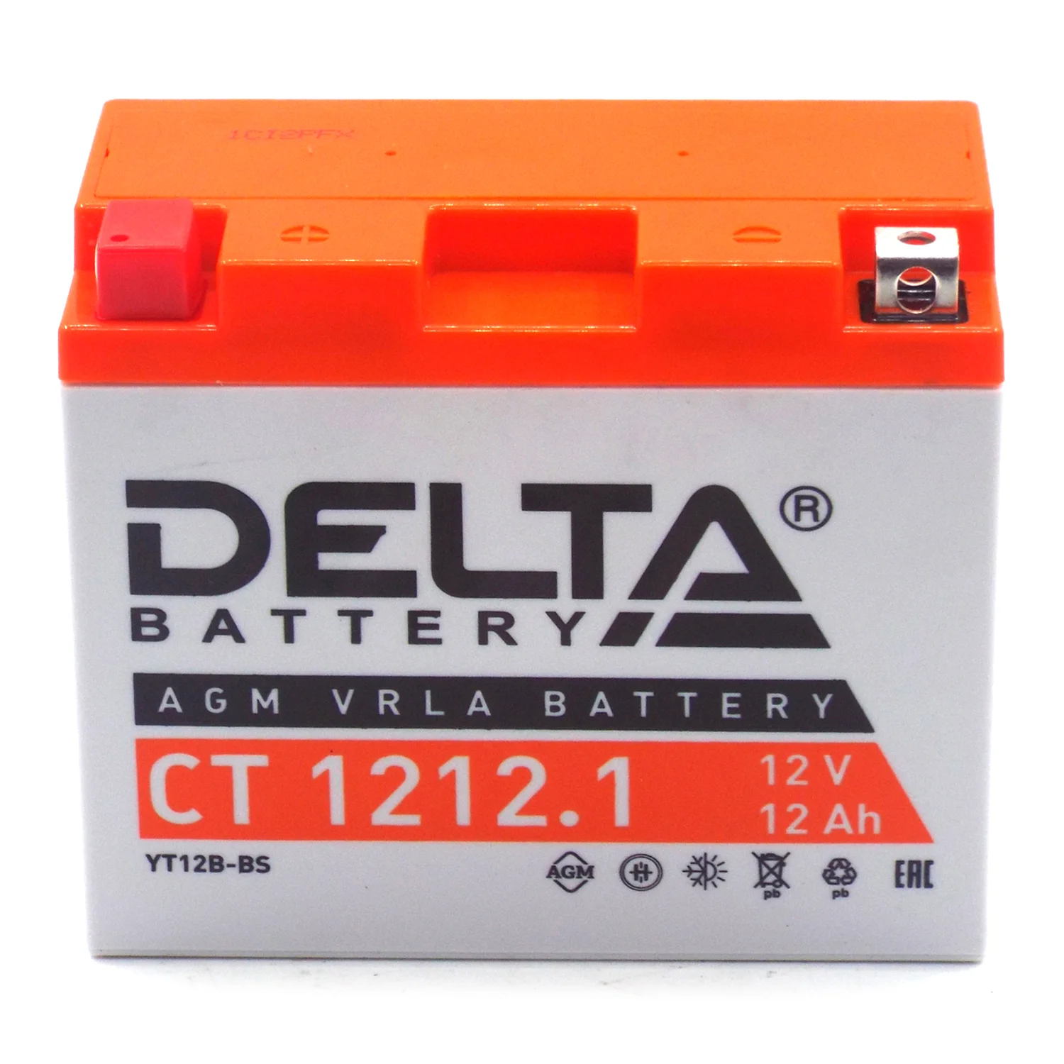 Аккумулятор DELTA СТ 1212.1 AGM 12 Ач п.п. (YT12B-BS) Фото 1