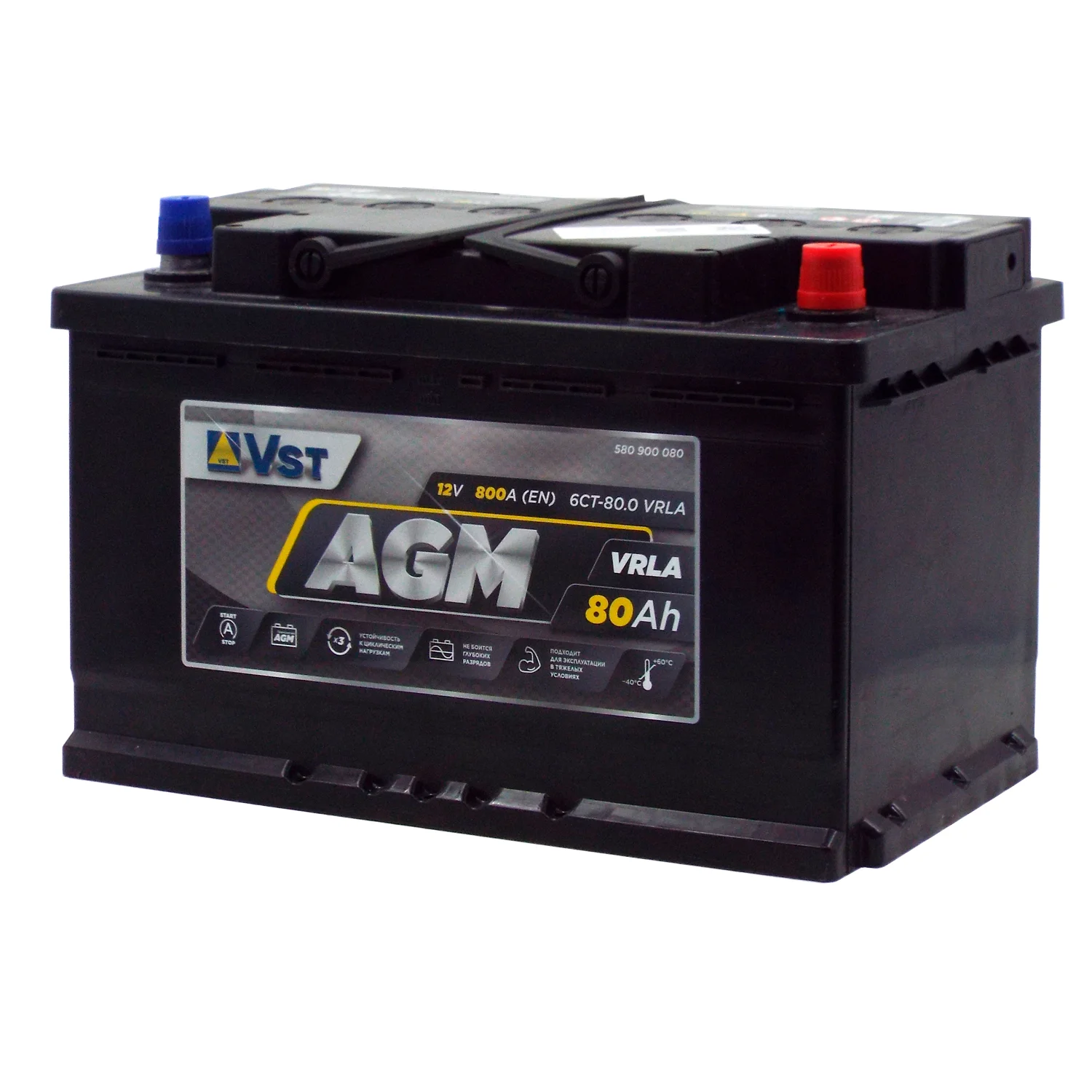 Аккумулятор VST AGM 80 Ач о.п. Фото 1