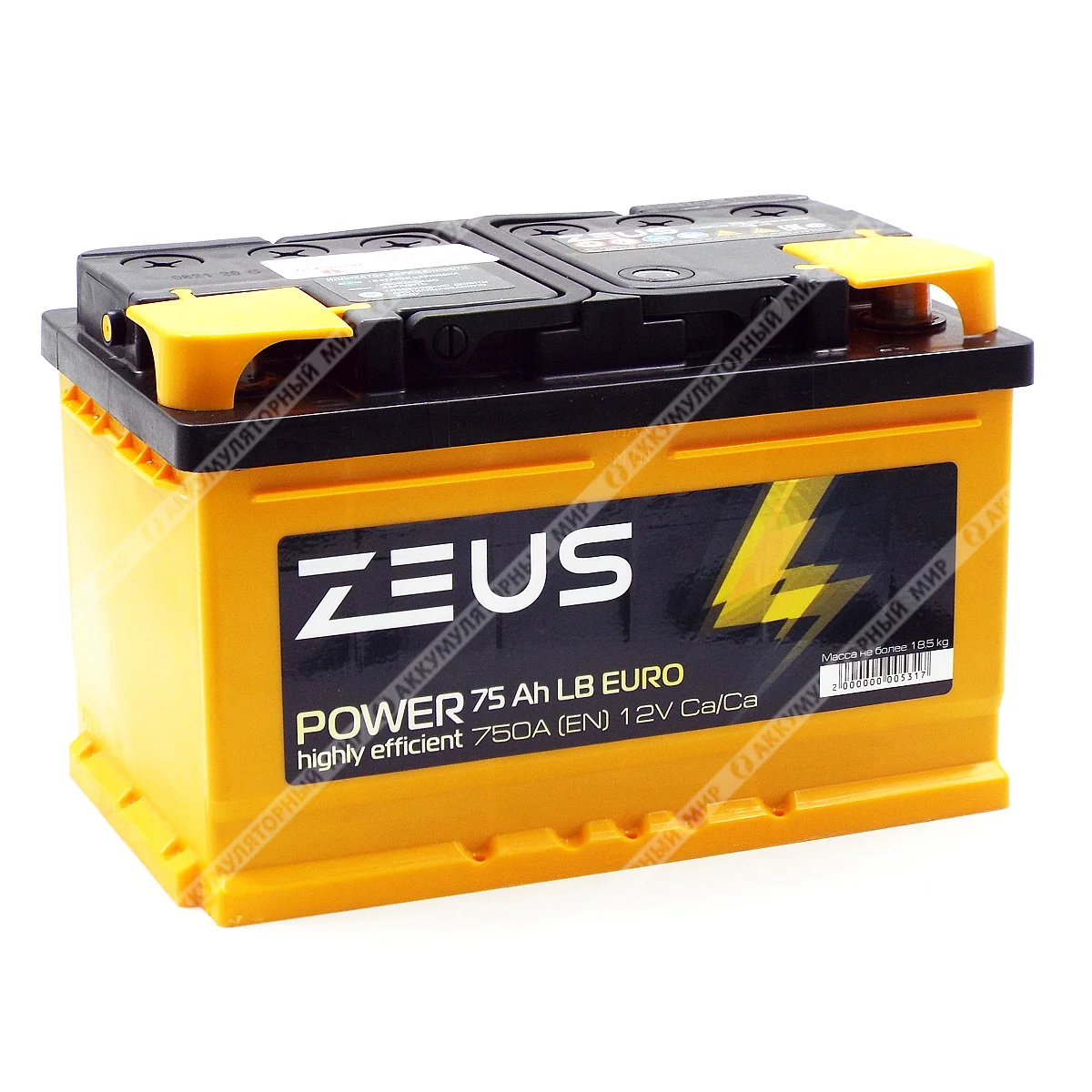 Аккумулятор ZEUS POWER LB 75 Ач о.п. Фото 1