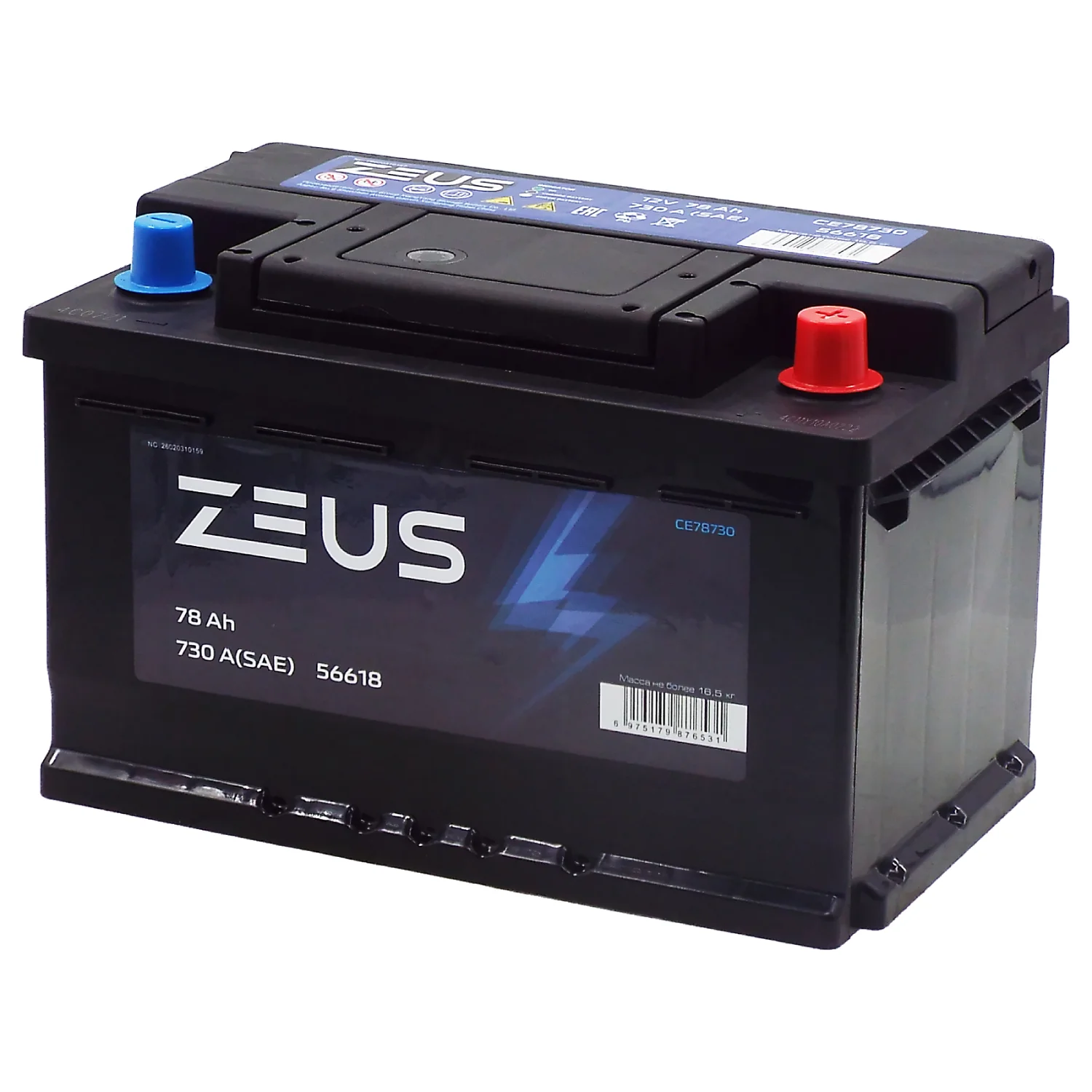 Аккумулятор ZEUS LB 78 Ач о.п. Фото 1