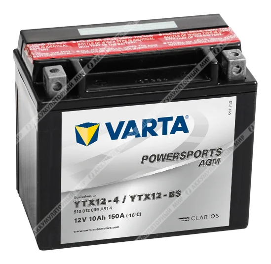 Аккумулятор VARTA 10 Ач п.п. (YTX12-BS) 510 012 009 РАСПРОДАЖА Фото 1