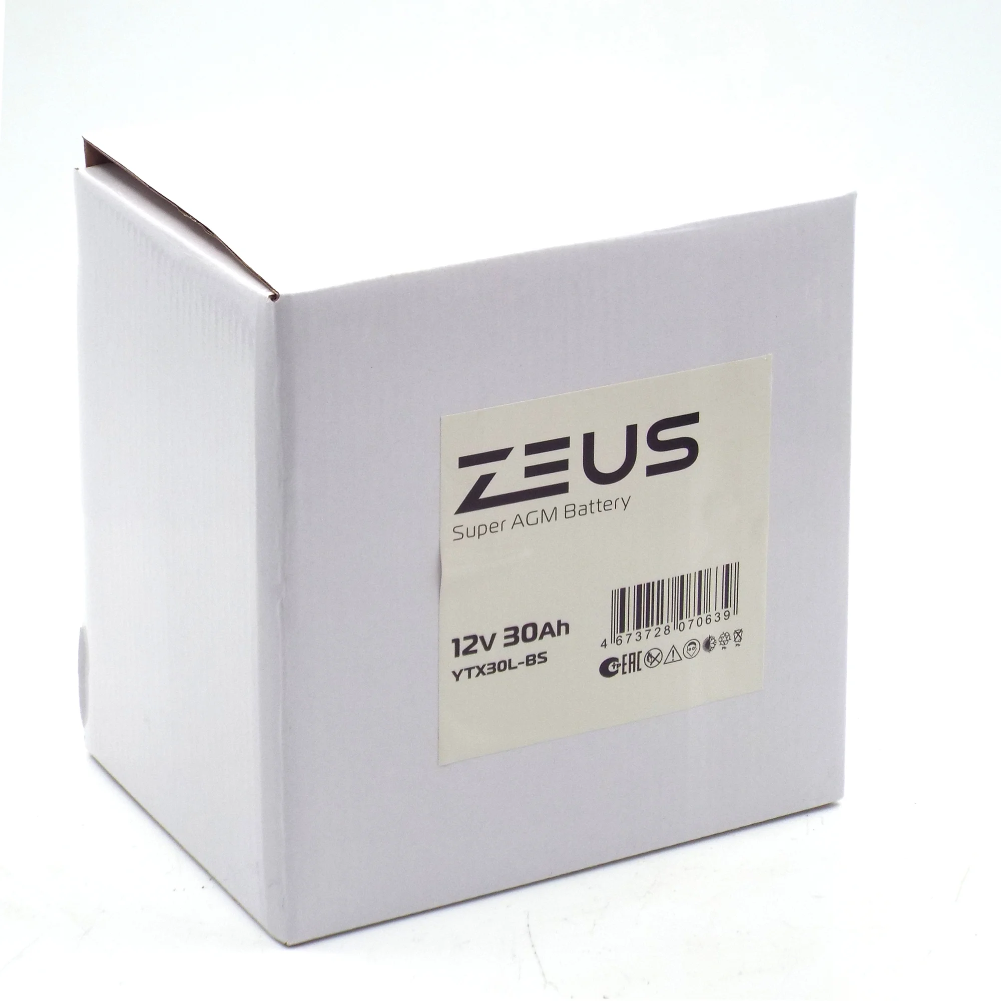 Аккумулятор ZEUS SUPER AGM 30 Ач о.п. (YTX30L-BS) СУПЕР ЦЕНА Фото 1