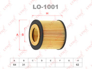 Фильтр маслянный (вставка) LYNXauto LO-1001