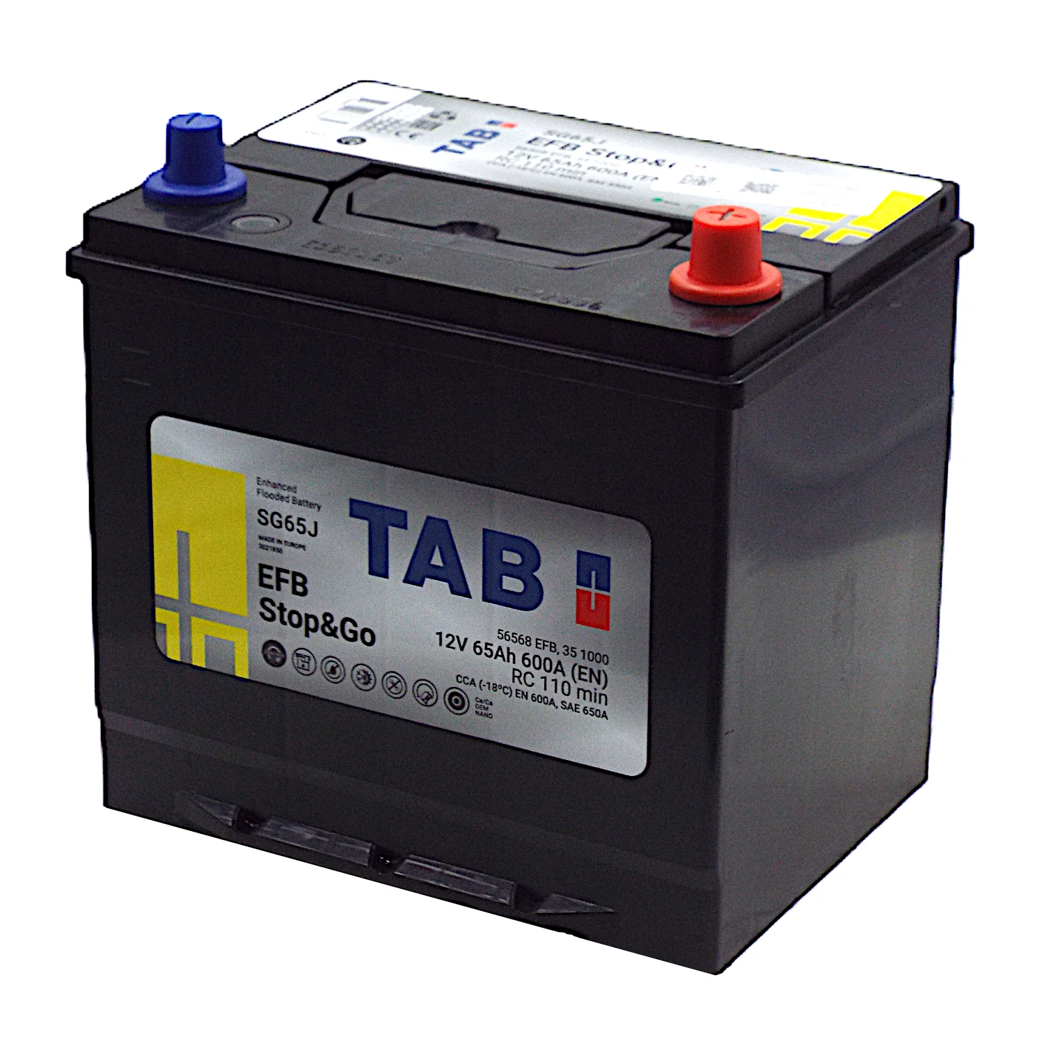 Аккумулятор TAB EFB SG65J Asia 65 Ач о.п. Фото 1