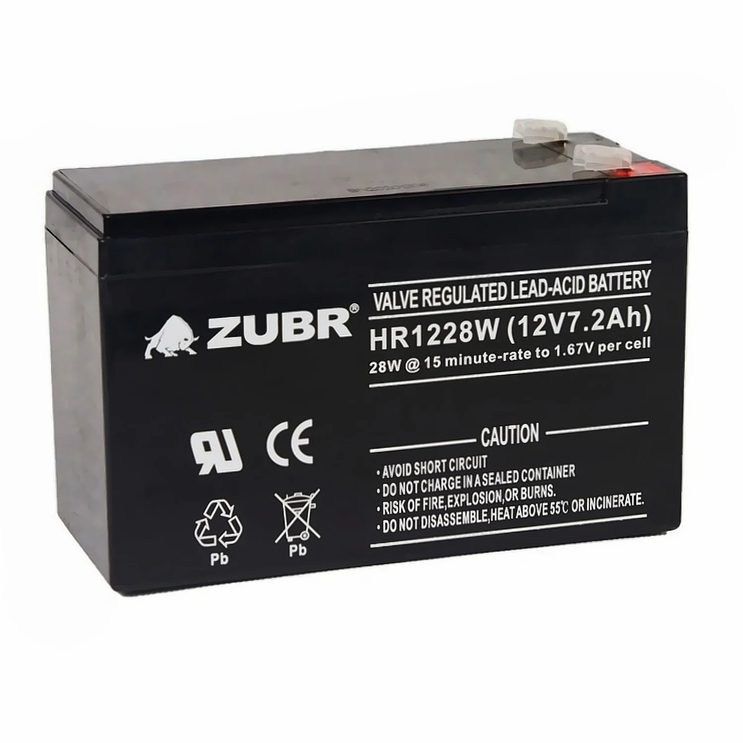 Аккумулятор ZUBR HR1228W (12V7.2Ah) универсальный