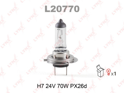 Лампа накаливания H7 24V 70W  PX26d HCV LYNXauto L20770