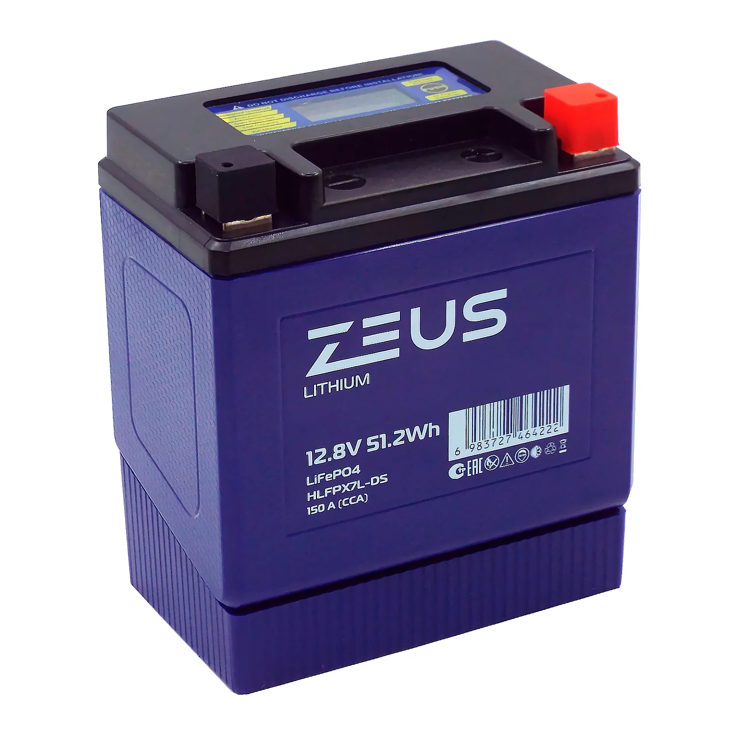 Аккумулятор ZEUS LITHIUM HLFPX7L-DS 51.2Wh 4 Ач о.п. (тип YTX7L-BS)