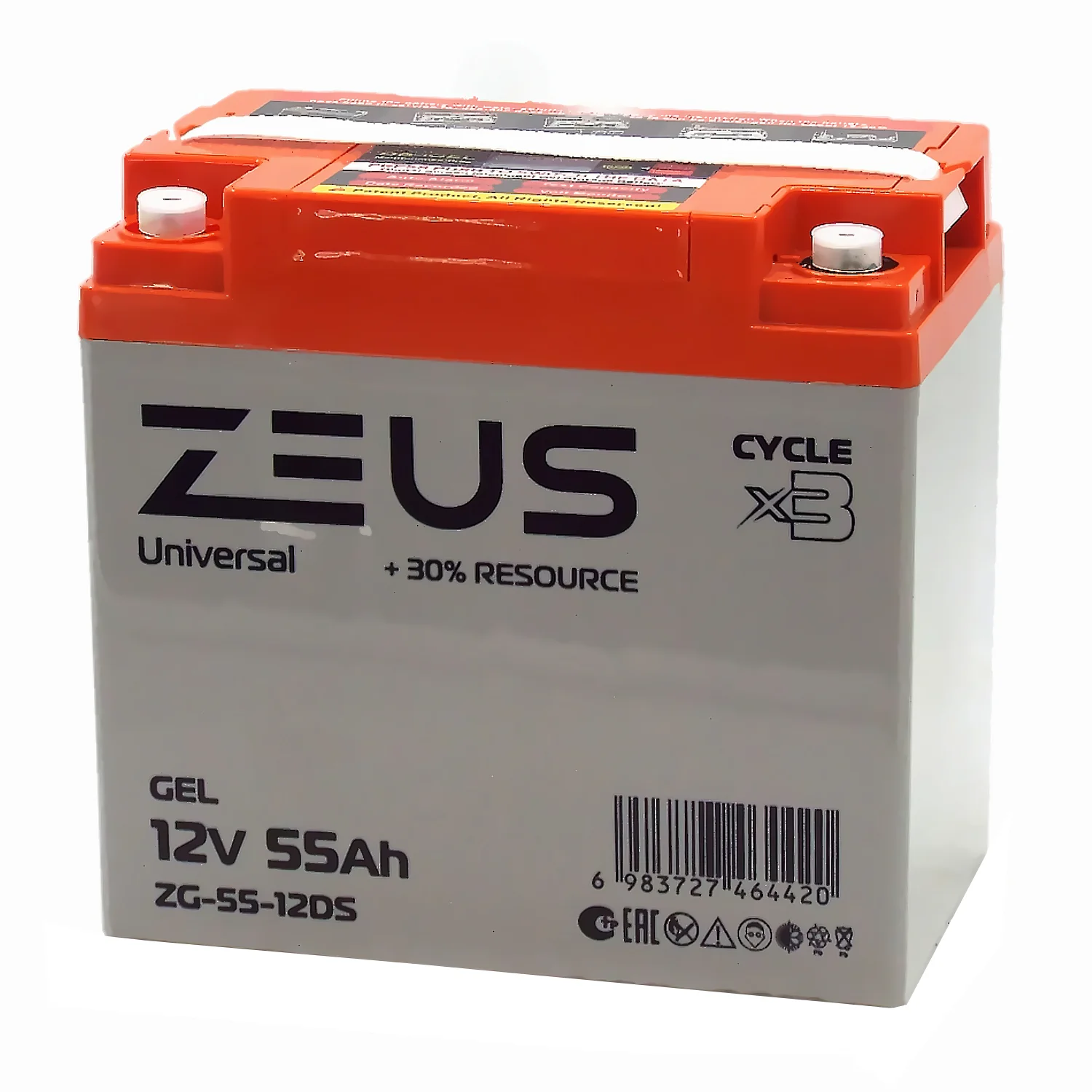 Аккумулятор ZEUS ZG-55-12DS GEL (12V55Ah) универсальный Фото 1