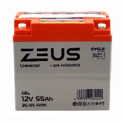 Аккумулятор ZEUS ZG-55-12DS GEL (12V55Ah) универсальный Фото 1