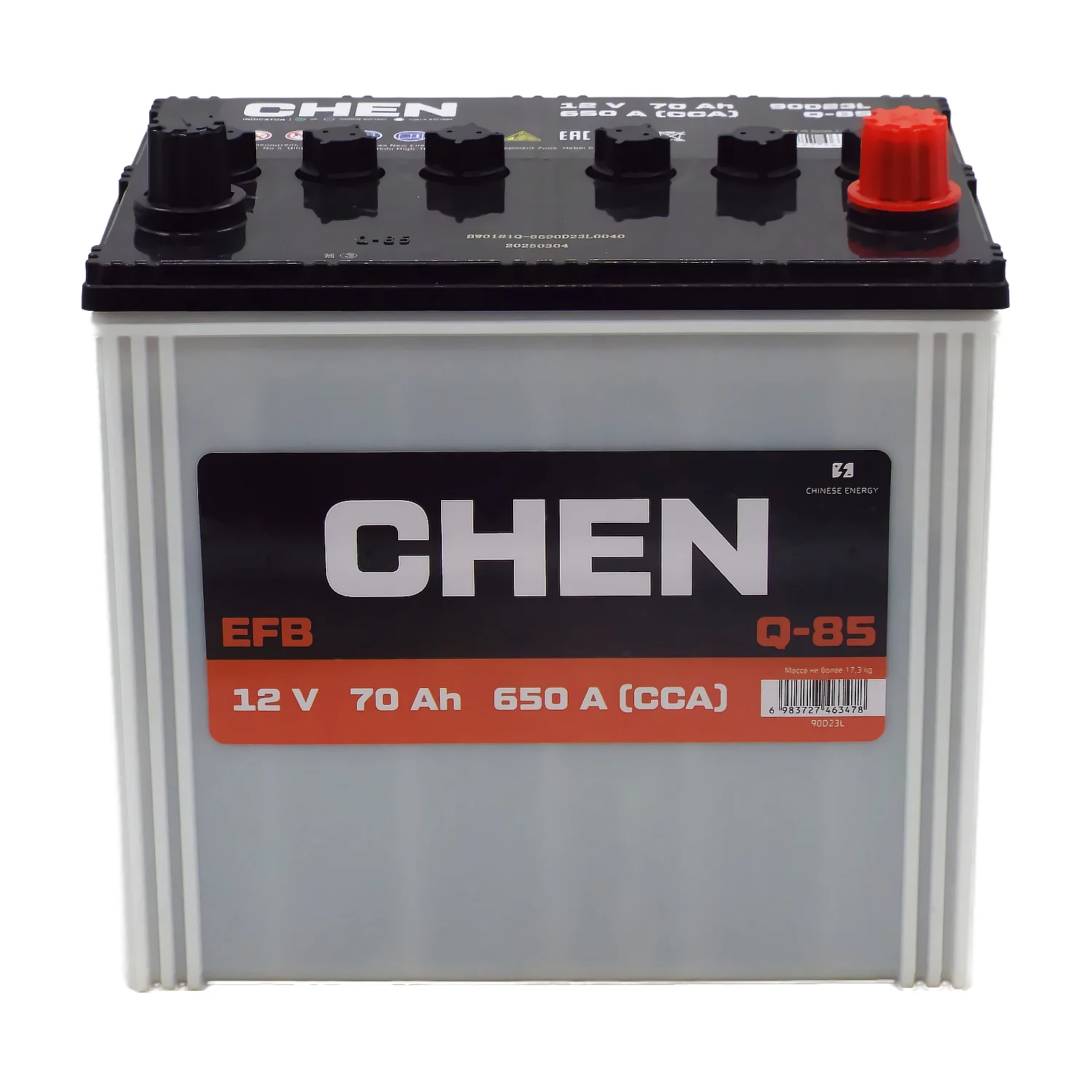 Аккумулятор CHEN EFB Q-85 90D23L Asia 70 Ач о.п. Фото 1