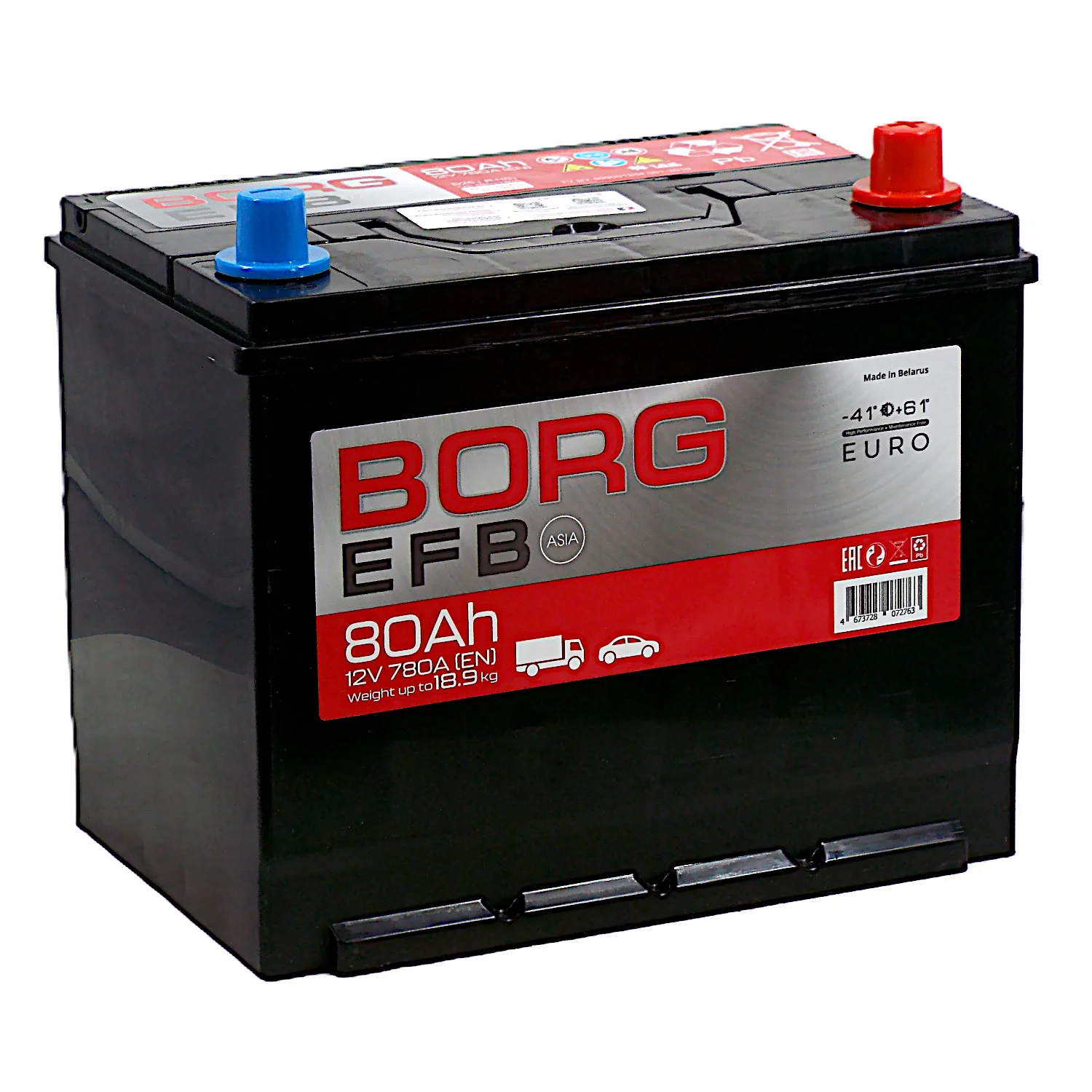 Аккумулятор BORG EFB Asia 80 Ач о.п.