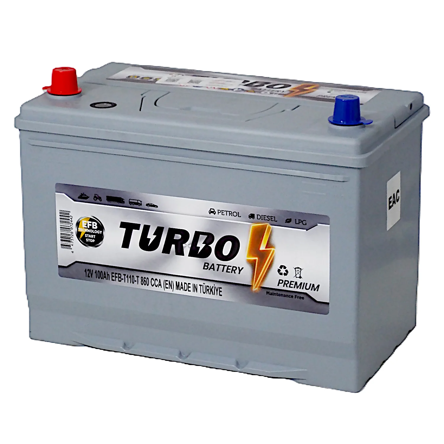 Аккумулятор TURBO EFB T110 Asia 100 Ач п.п. Фото 1