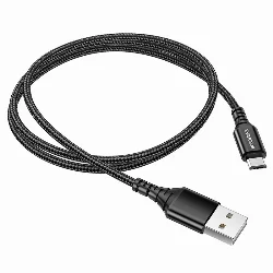 Кабель USB - microUSB Borofone BX54 плетеный черный 1м Фото 1