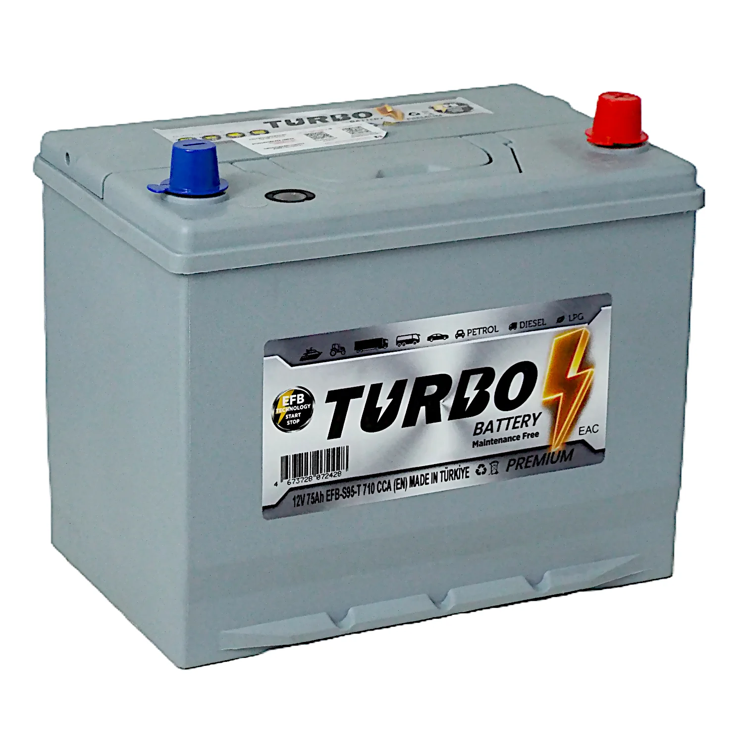 Аккумулятор TURBO EFB S95 Asia 75 Ач о.п.