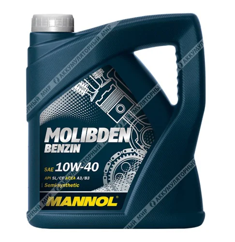 Масло моторное 10W-40 Mannol Molibden Benzin полусинтетическое 4л РАСПРОДАЖА