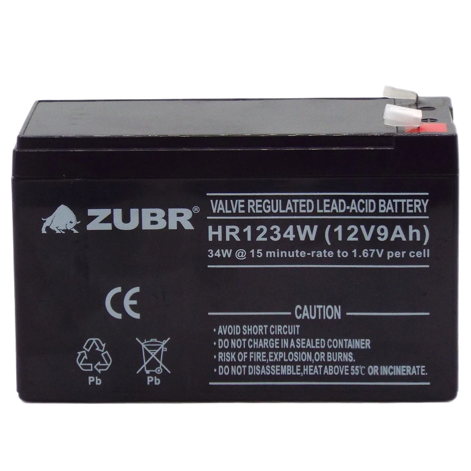 Аккумулятор ZUBR HR1234W (12V9Ah) универсальный Фото 1