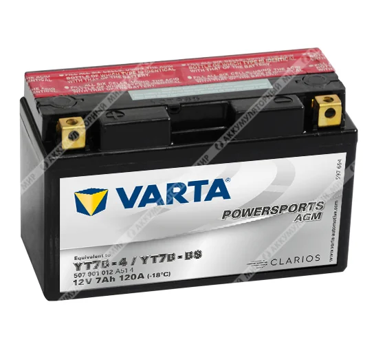 Аккумулятор VARTA 7 Ач п.п. (YT7B-BS) 507 901 012 РАСПРОДАЖА