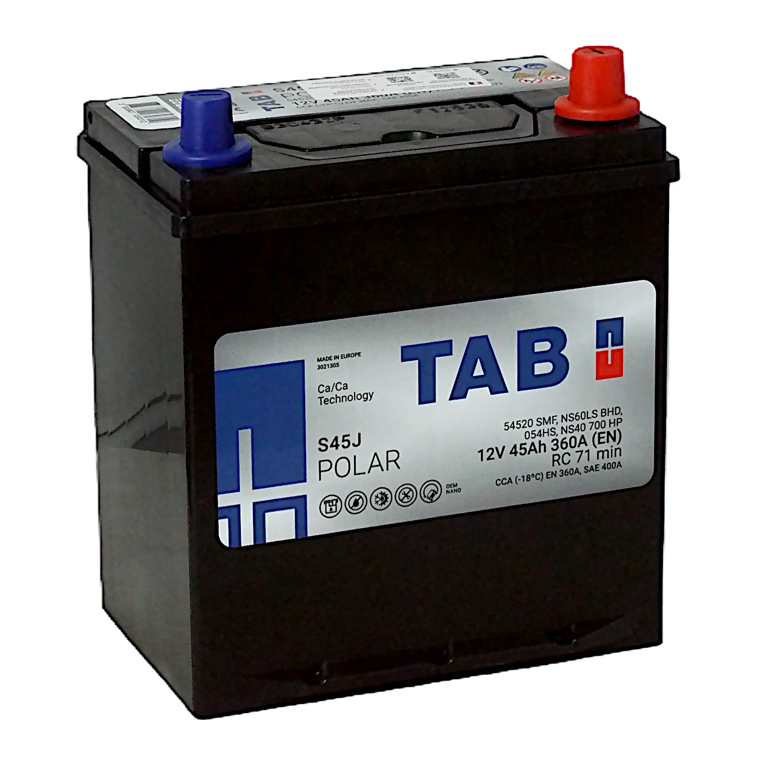 Аккумулятор TAB Роlar S45J Asia 45 Ач о.п.