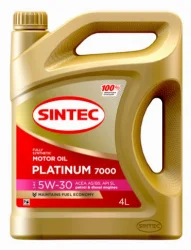 Масло моторное 5w30 Sintec Platinum 7000 A5/B5, SL синтетическое  4л Фото 1