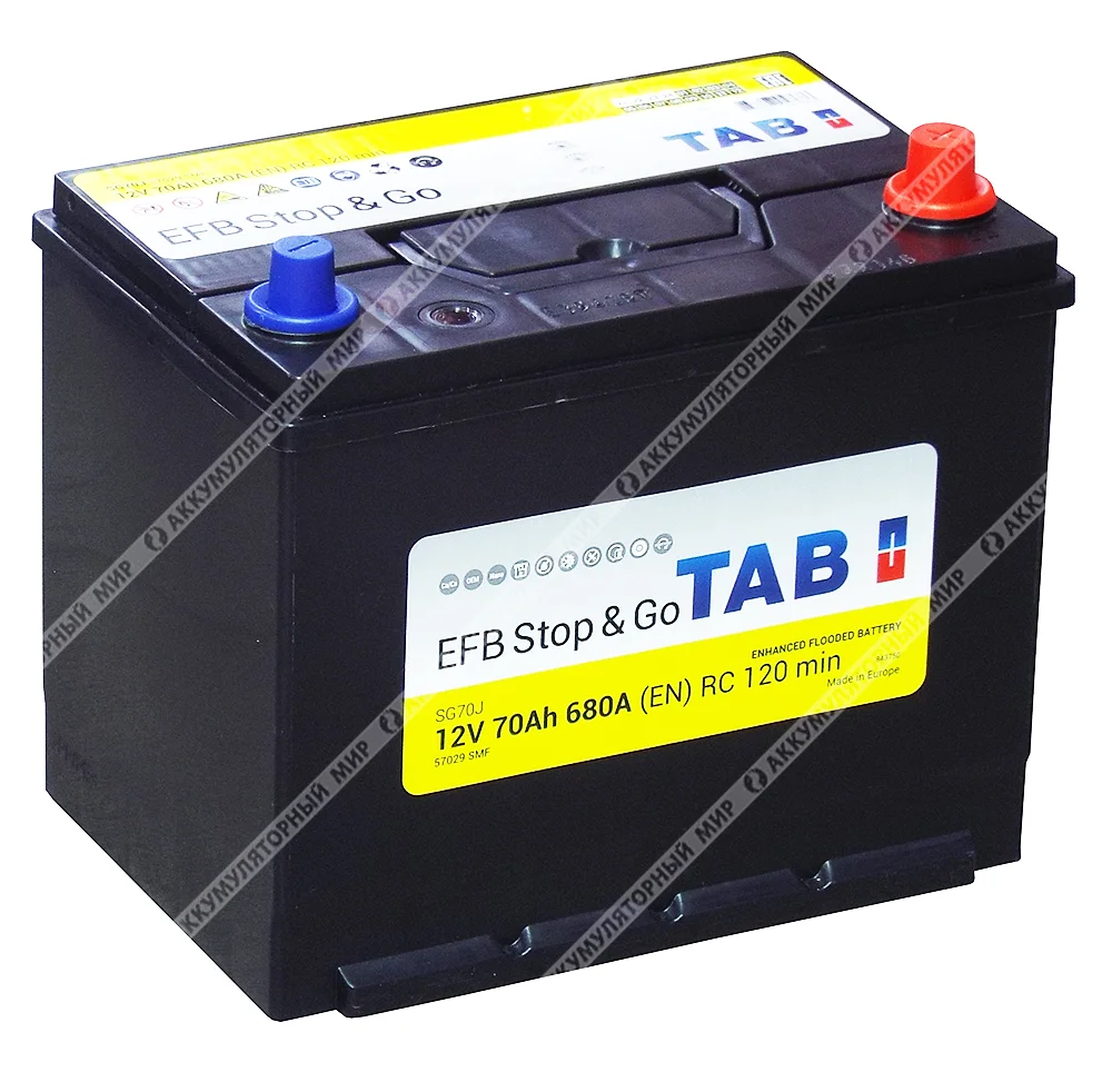 Аккумулятор TAB EFB SG70J Asia 70 Ач о.п.