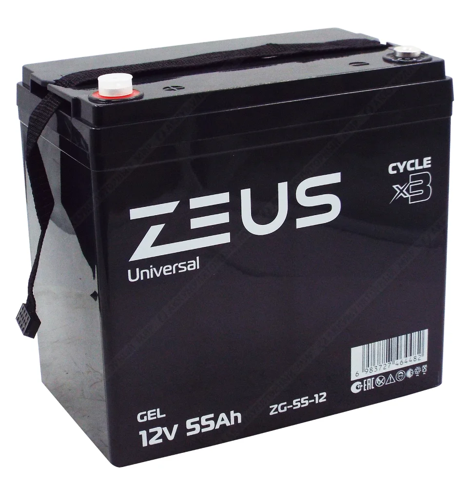 Аккумулятор ZEUS ZG-55-12 GEL (12V55Ah) универсальный Фото 1